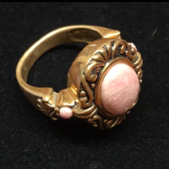 Vintage Pink Gemstone Ring Signed AHM - Picture 2 of 8